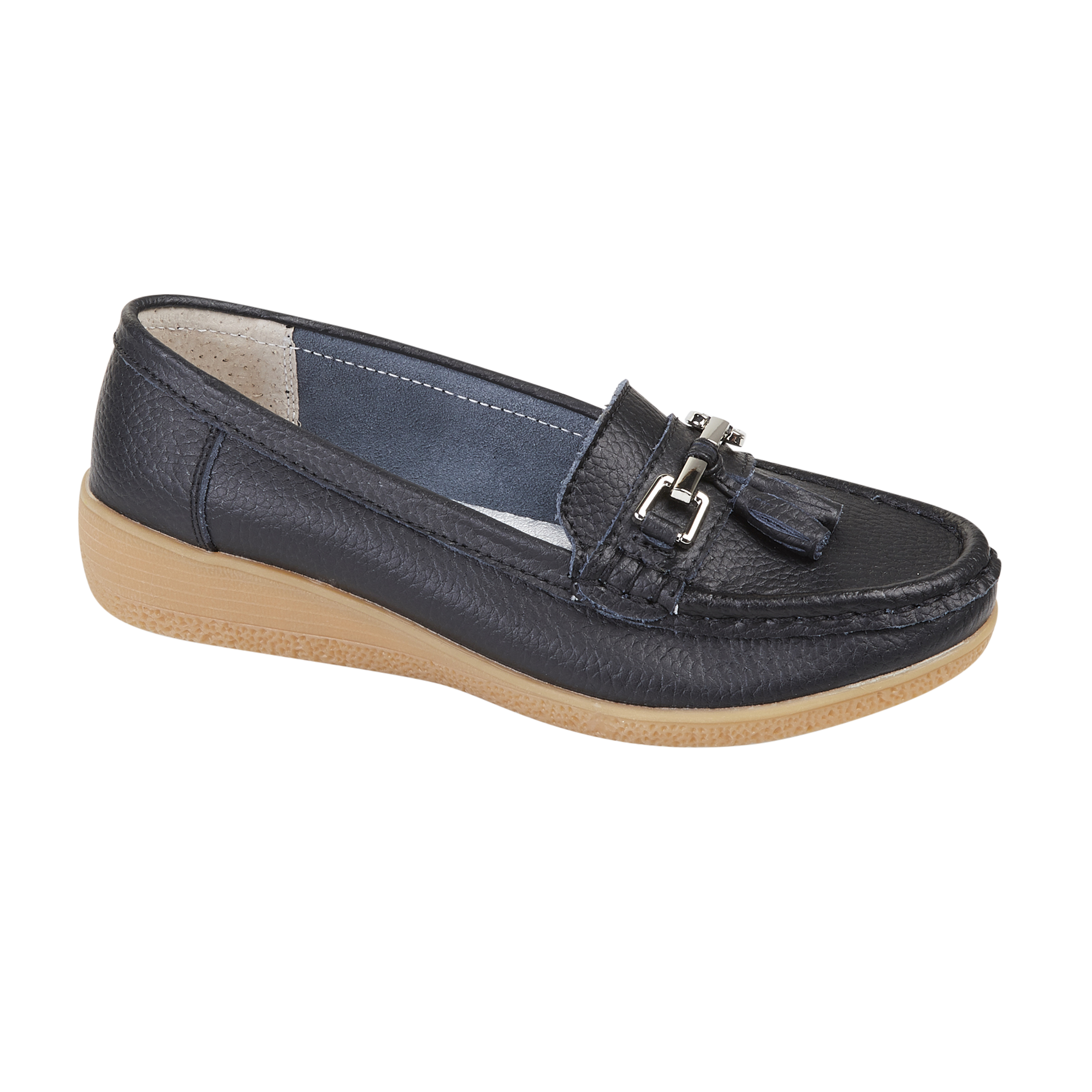 Black wedge hotsell loafer shoes